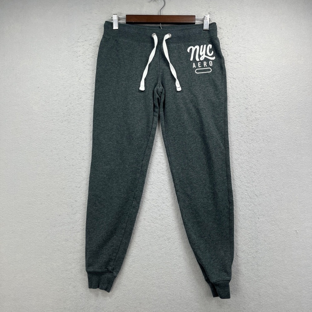 Aeropostale Sweatpants Women S Gray NYC Aero Graphic Joggers Casual Lounge Y2K